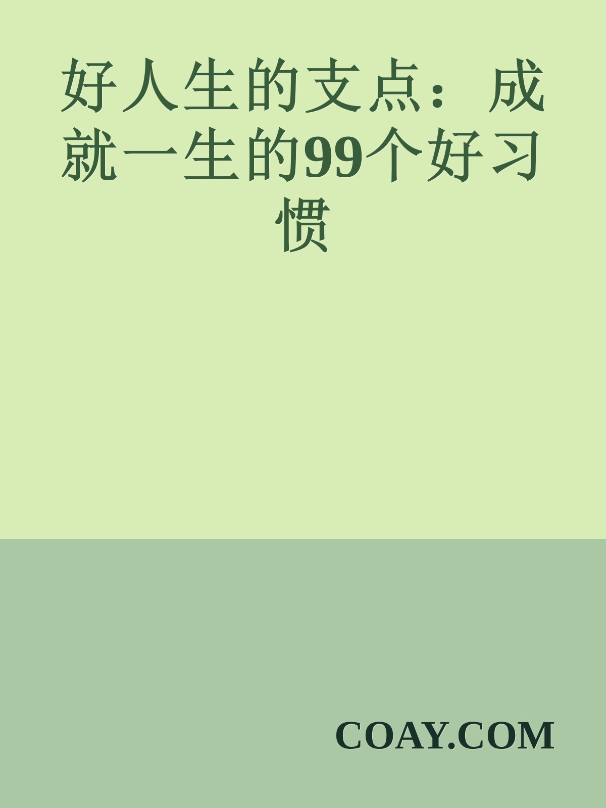 好人生的支点：成就一生的99个好习惯