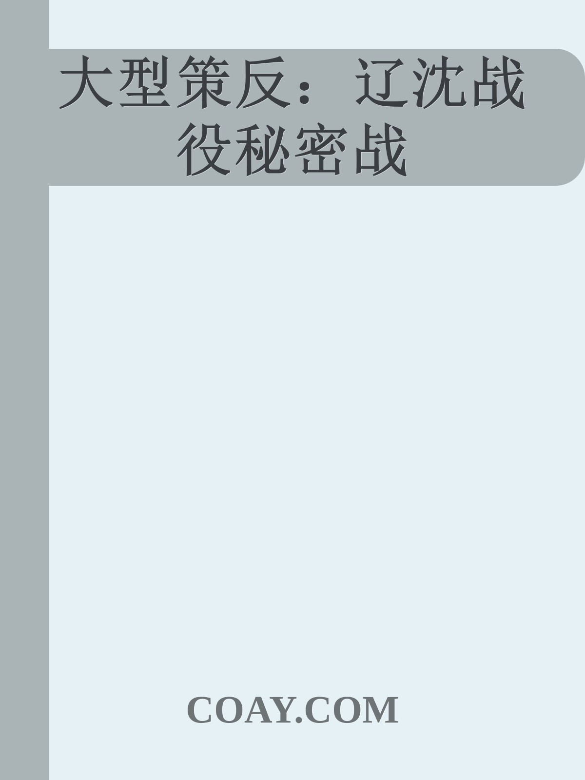 大型策反：辽沈战役秘密战