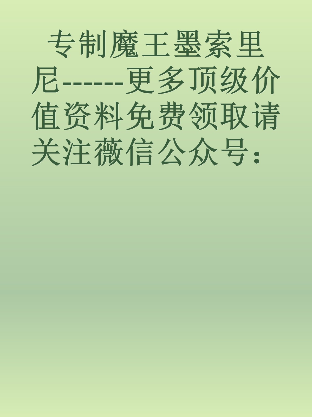 专制魔王墨索里尼------更多顶级价值资料免费领取请关注薇信公众号：罗老板投资笔记