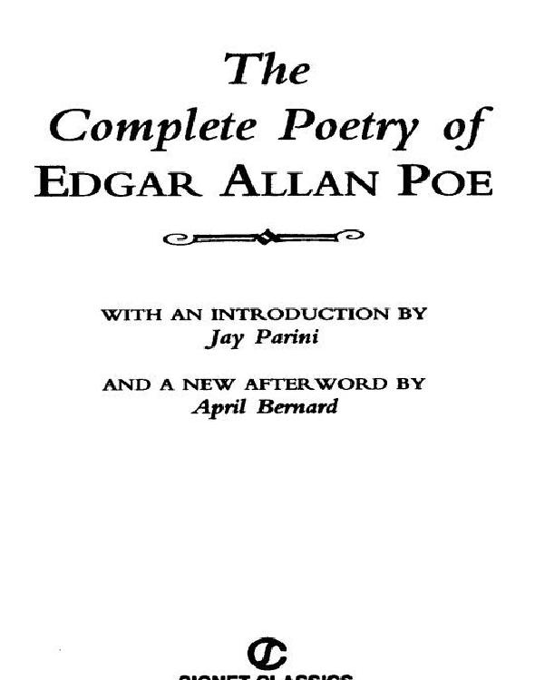 The Complete Poetry of Edgar Allan Poe