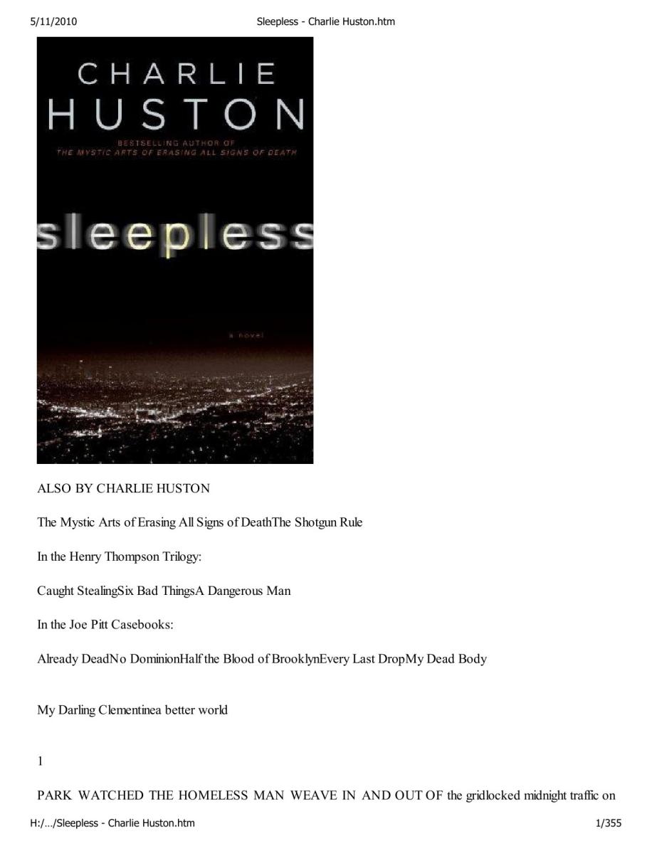 Sleepless - Charlie Huston.htm