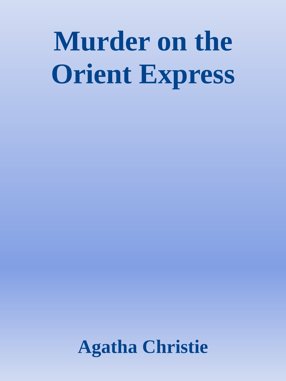 Murder on the Orient Express