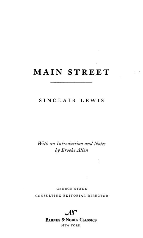 Main Street (Barnes & Noble Classics Series)