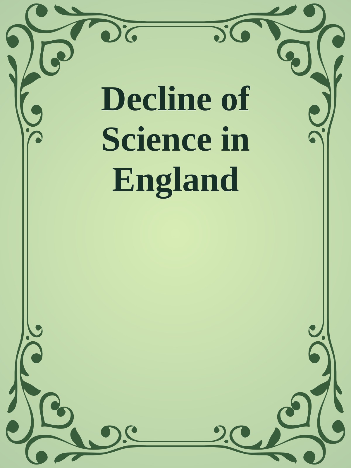 Decline of Science in England