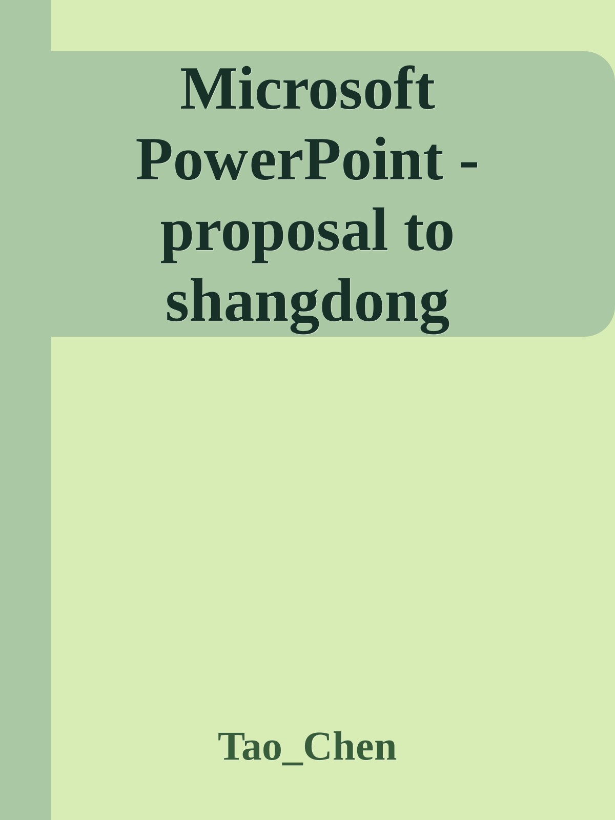 Microsoft PowerPoint - proposal to shangdong mobile.ppt