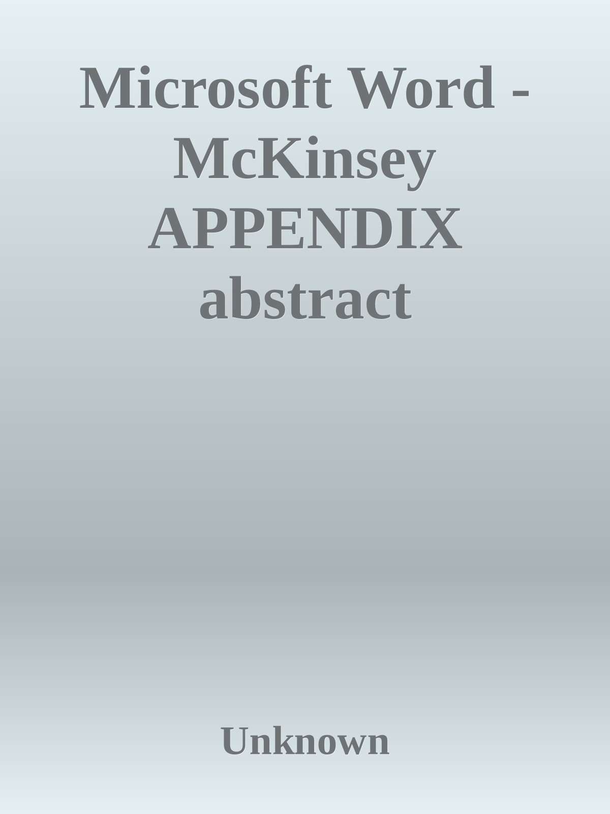 Microsoft Word - McKinsey APPENDIX abstract