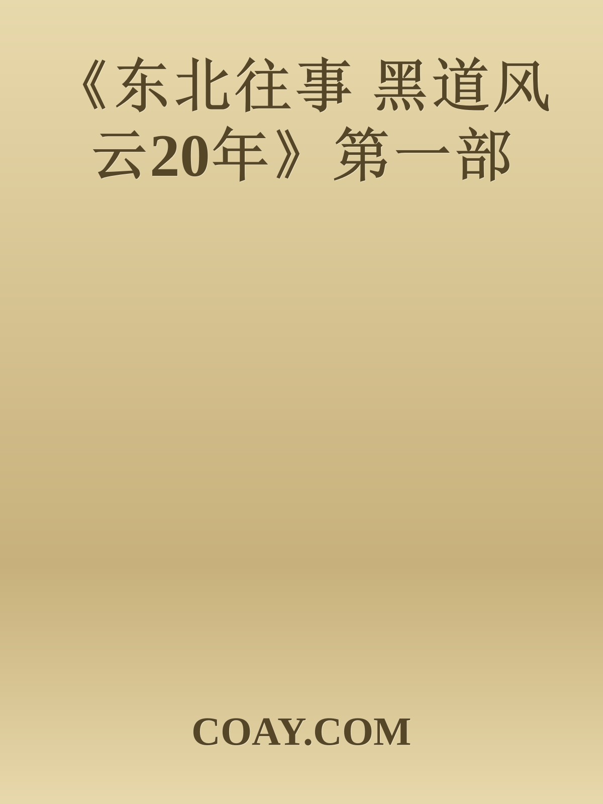 《东北往事 黑道风云20年》第一部