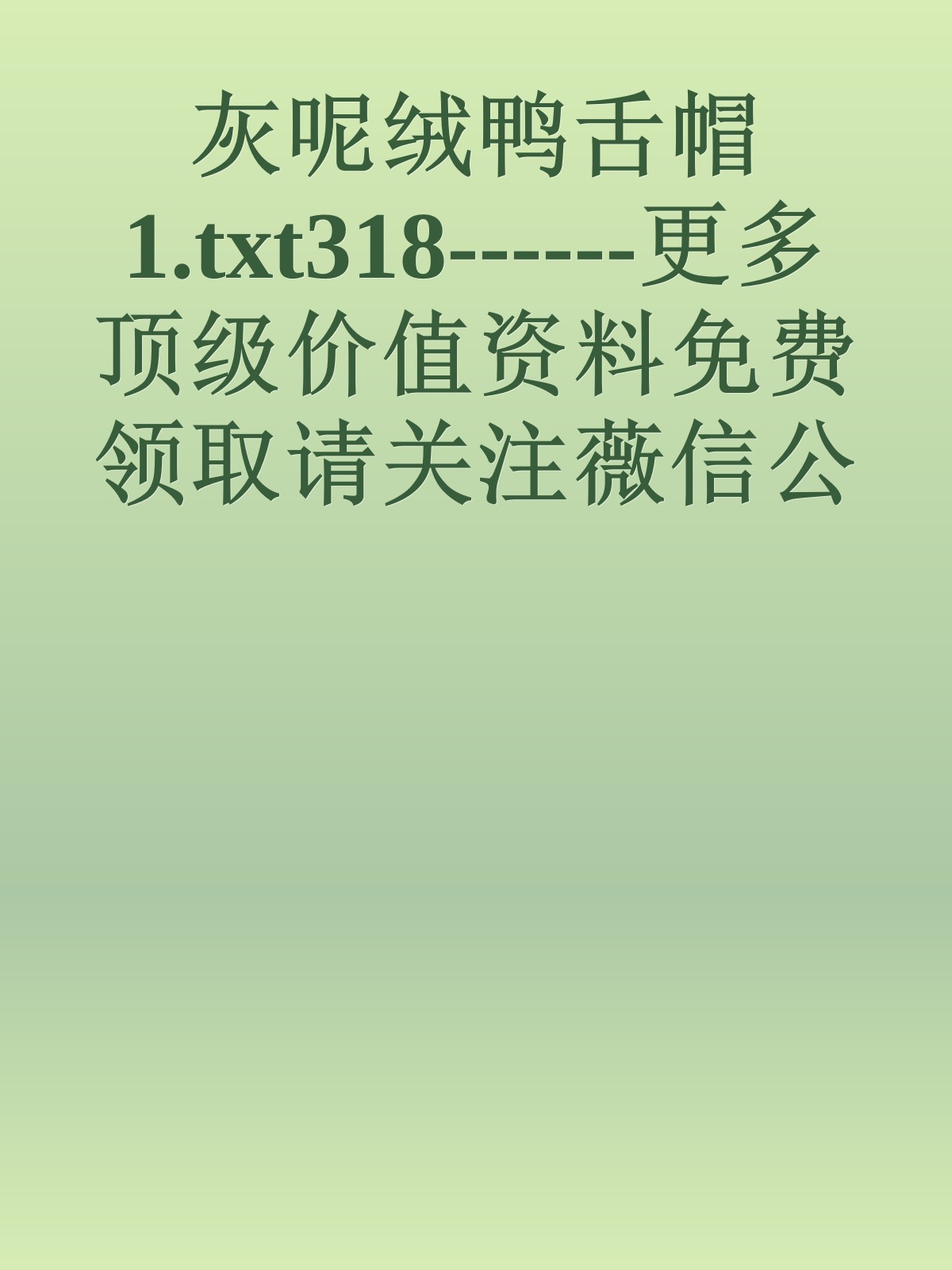 灰呢绒鸭舌帽1.txt318------更多顶级价值资料免费领取请关注薇信公众号：罗老板投资笔记